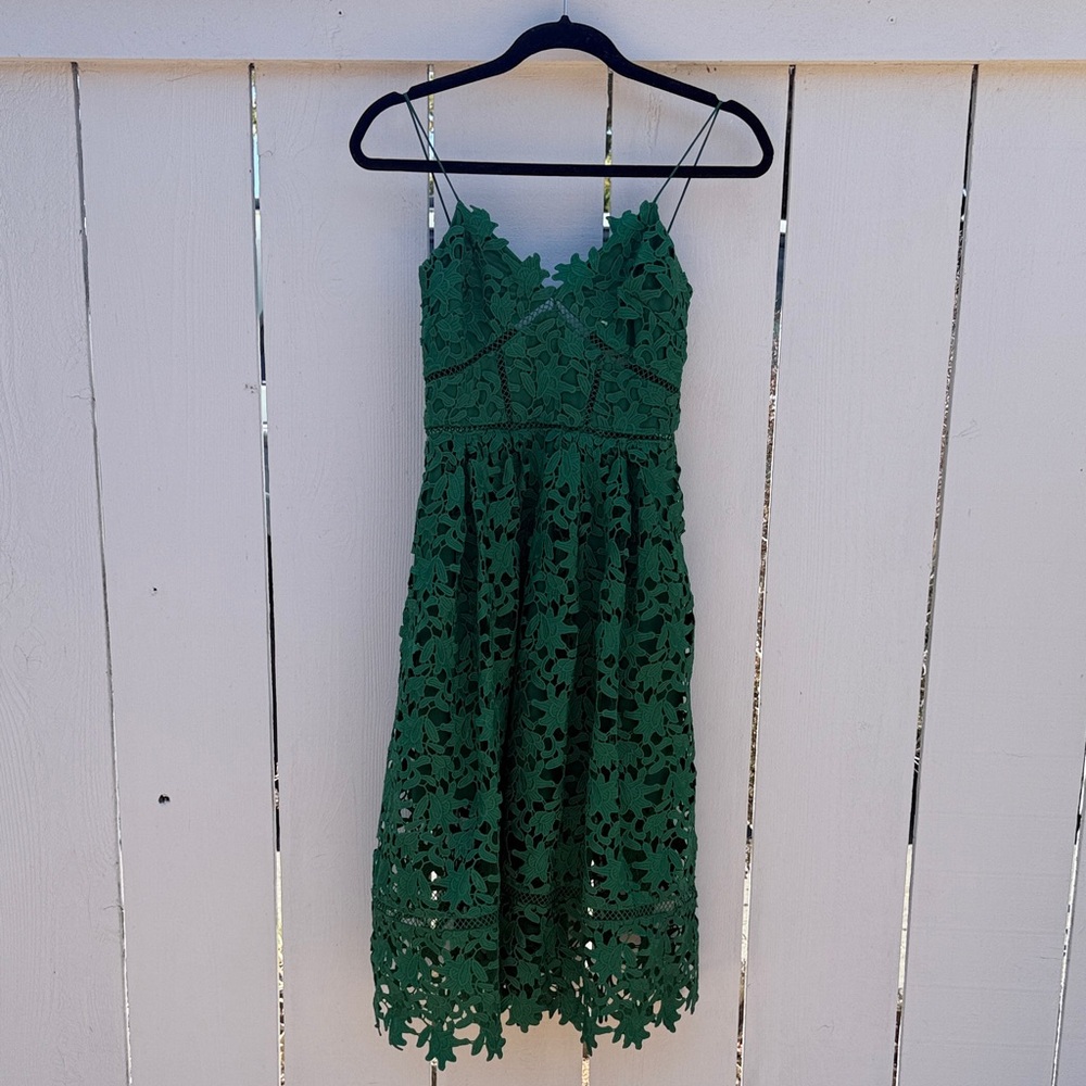 Self Portrait green lace dress 0